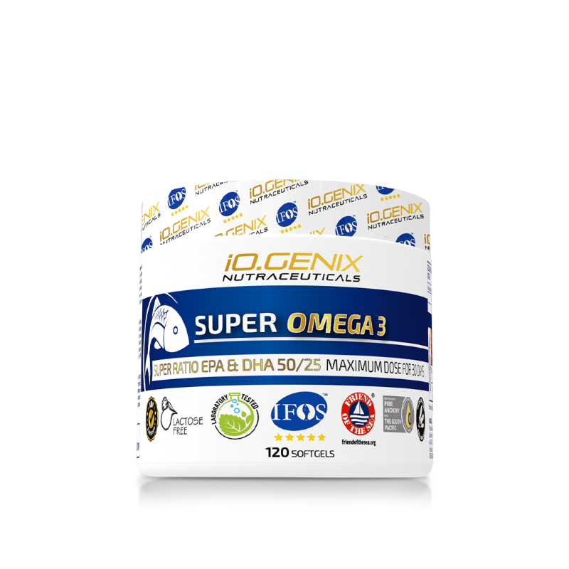 iOGenix Nutraceuticals Super Oméga-3 EPA DHA 50/25 certifié IFOS 120 softgels sans lactose - Dragon Nutrition
