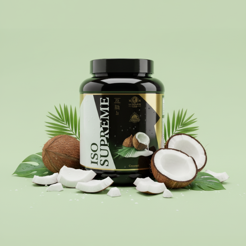 Protéine ISO Supreme noix de coco 2kg Ultimate Lab – whey isolate saveur coco avec morceaux de noix de coco