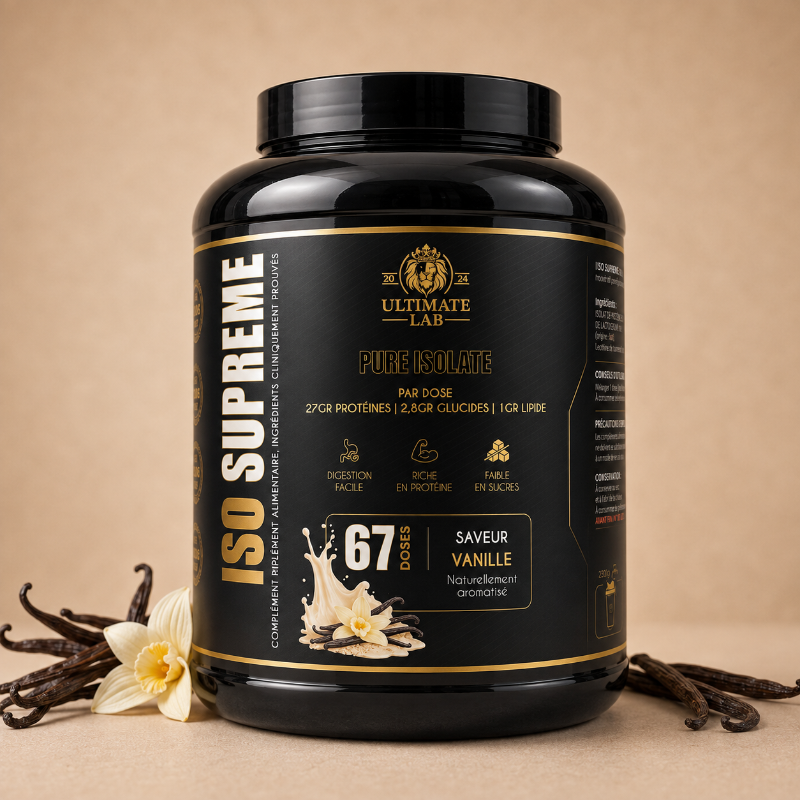 Protéine ISO Supreme vanille 2kg Ultimate Lab – whey isolate goût vanille