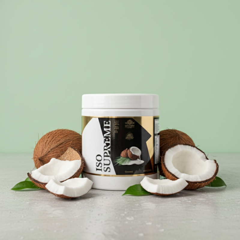 Protéine ISO Supreme noix de coco 500g Ultimate Lab – whey isolate saveur coco avec morceaux de noix de coco
