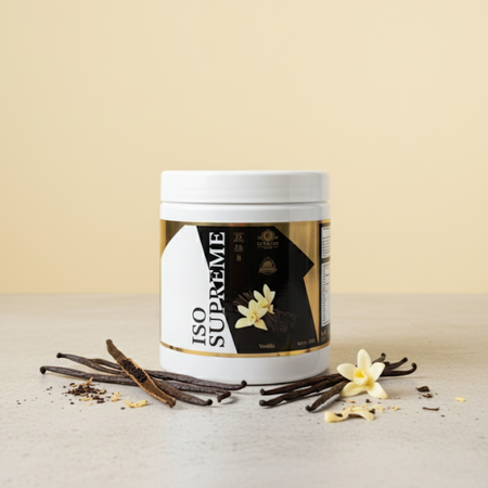 Protéine ISO Supreme vanille 500g Ultimate Lab – whey isolate saveur vanille avec gousses de vanille et fleurs