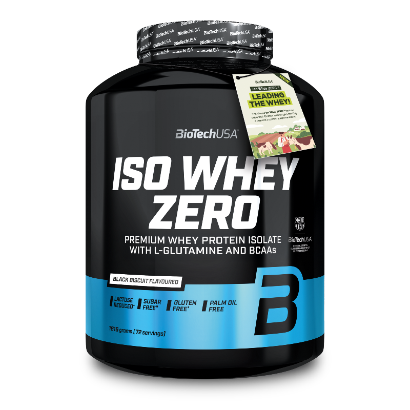 Iso Whey Zero BioTechUSA 1816g - Protéine isolate premium Black Biscuit biscuit chocolat sans sucre sans gluten 72 portions | Dragon Nutrition