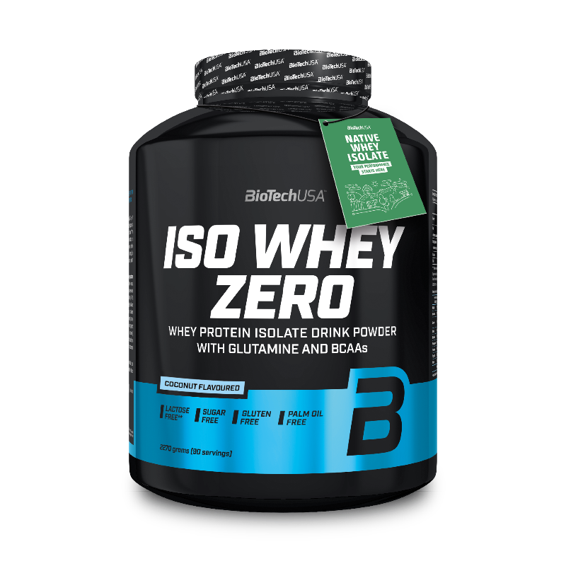 Iso Whey Zero BioTechUSA 2270g - Protéine isolate native noix de coco sans lactose sans sucre sans gluten 90 portions | Dragon Nutrition