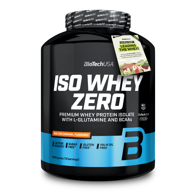 Iso Whey Zero BioTechUSA 1816g - Protéine isolate premium Salted Caramel caramel beurre salé sans sucre sans gluten 72 portions | Dragon Nutrition