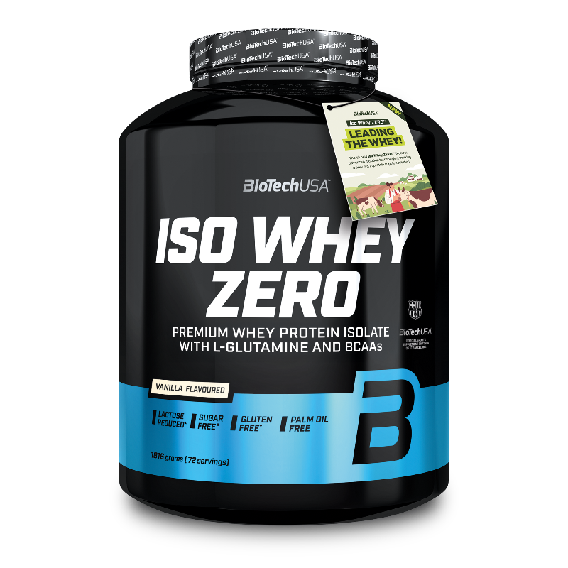 Iso Whey Zero BioTechUSA 1816g - Protéine isolate premium vanille sans sucre sans gluten L-Glutamine BCAAs 72 portions | Dragon Nutrition