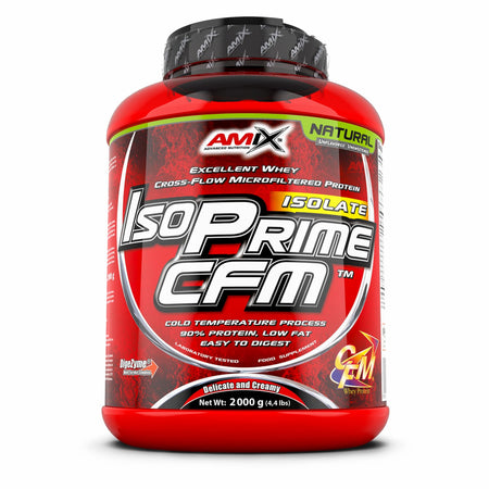 Pot de protéine isoprime cfm isolate 2000g de la marque amix, isolat de whey à 90% de protéines, faible en graisses et facile à digérer