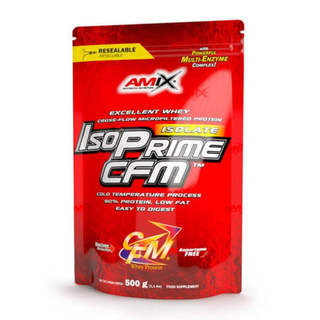 IsoPrime CFM Isolate Amix 500g - Protéine isolate microfiltrée 90% protéines faible en graisses sans aspartame multi-enzymes | Dragon Nutrition