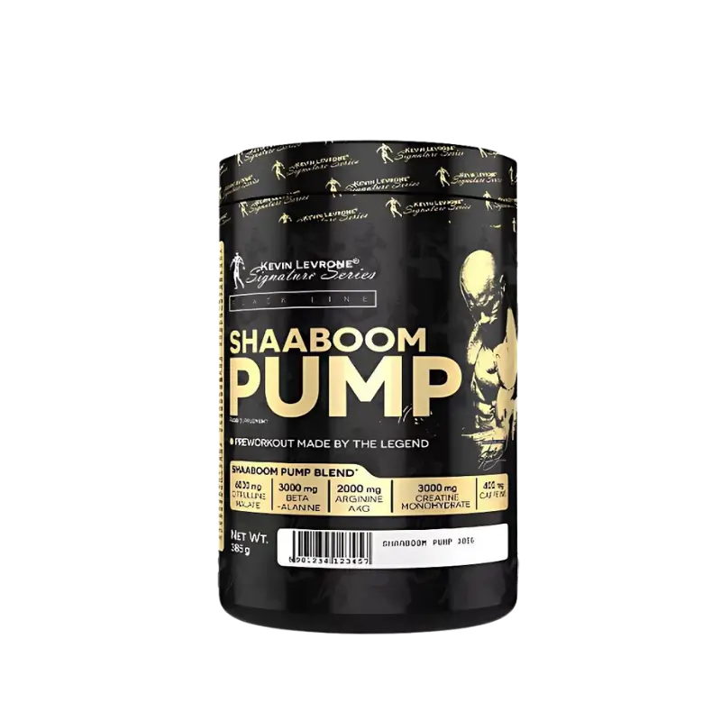 Pot Kevin Levrone Shaaboom Pump pre-workout 385g, formule citrulline, bêta-alanine, créatine et arginine AKG