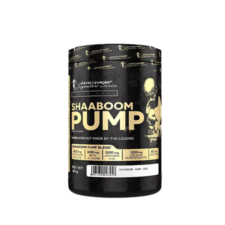 Pot Kevin Levrone Shaaboom Pump pre-workout 385g, formule citrulline, bêta-alanine, créatine et arginine AKG