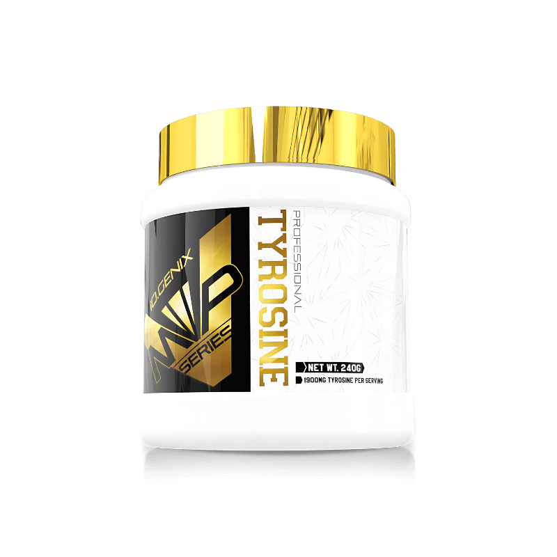 Pot IO Genix MVP Series L-Tyrosine 240 g, poudre neutre apportant 1900 mg de L-tyrosine par portion pour la concentration et les performances