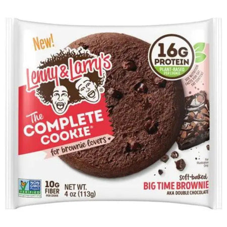 Sachet Lenny & Larry's The Complete Cookie Big Time Brownie pour amateurs de brownie, 16g protéines végétales, 10g fibres, 113g