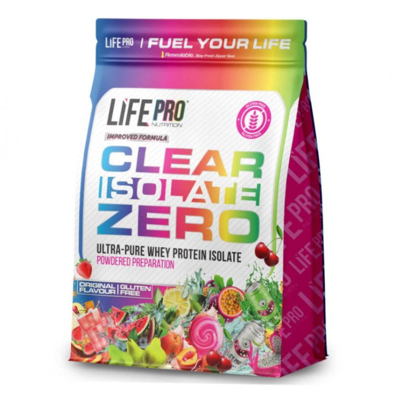 Life Pro Clear Isolate Zero whey protéine isolat ultra-pure sans gluten saveur fruits - Dragon Nutrition