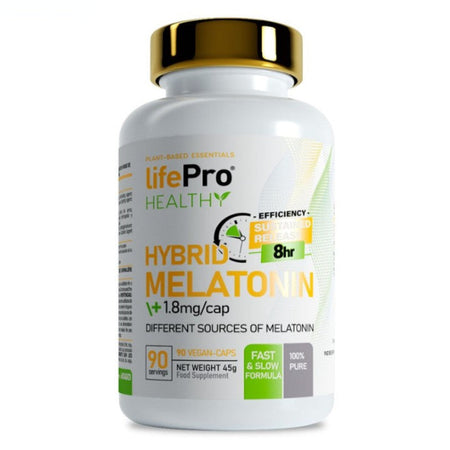 Life Pro Healthy Hybrid Mélatonine 1,8mg 90 gélules vegan - Libération prolongée 8h formule fast & slow pour le sommeil