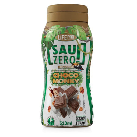 Life Pro Sauc Zero Syrup Choco Monky 310ml - Sauce chocolat caramel zéro calorie sans sucre