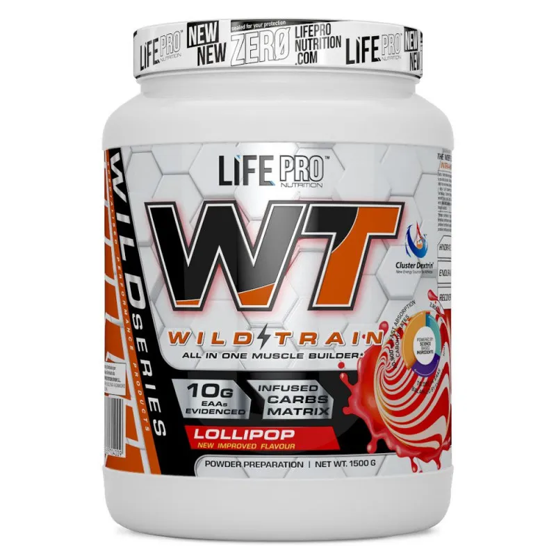Life Pro Wild Train All in One Muscle Builder saveur Lollipop 1500g 10g EAAs - Dragon Nutrition