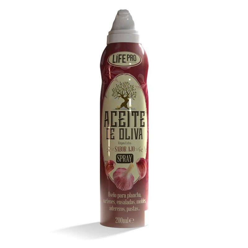 Spray Life Pro d'huile d’olive extra vierge saveur ail en format 200 ml