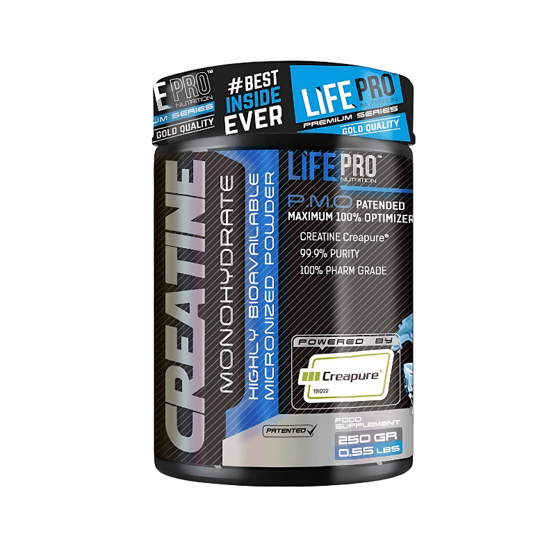 Pot de Life Pro Créatine Creapure monohydrate 250g, poudre micronisée pureté supérieure