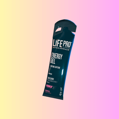 Gel énergétique Life Pro Endurance tropical avec 100mg de caféine et 30g de glucides pour sportif d’endurance