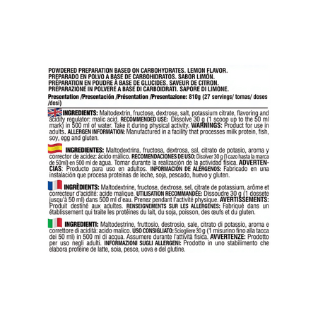 Étiquette ingrédients et recommandations d’utilisation Life Pro Hydra Pro, préparation en poudre à base de glucides