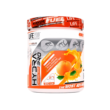 Boisson isotonique Life Pro Hydra Pro orange, 27 servings, recharge en glucides et sels minéraux