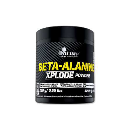Pot Olimp Beta-Alanine Xplode 250g Black Series, système de transport des acides et amélioration de l’endurance