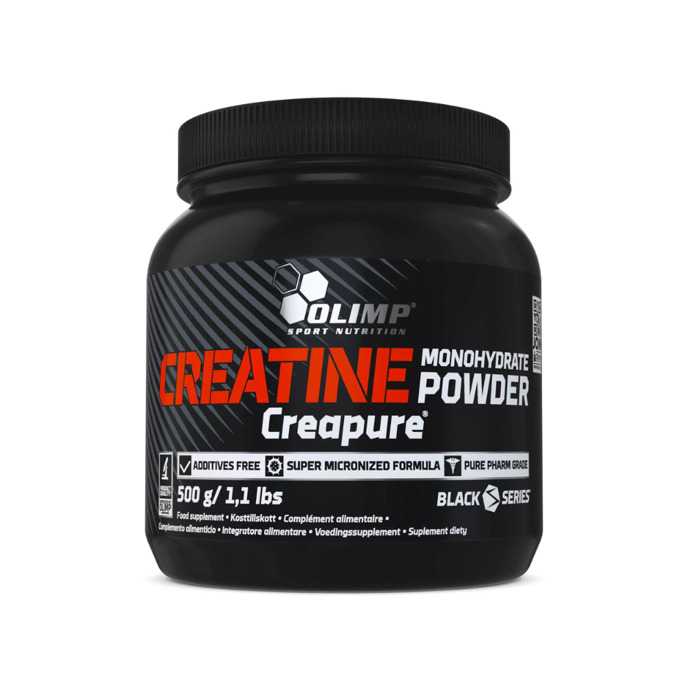 Pot de Olimp Creatine Monohydrate Creapure Black Series, 500g, super micronized formula