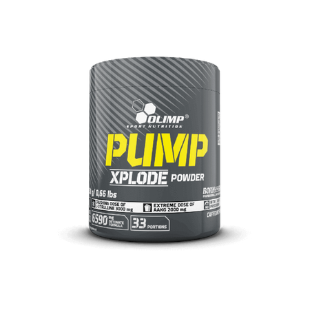 Pot Olimp Pump Xplode grey yellow, pré-workout vasodilatateur pour la congestion musculaire, 33 portions