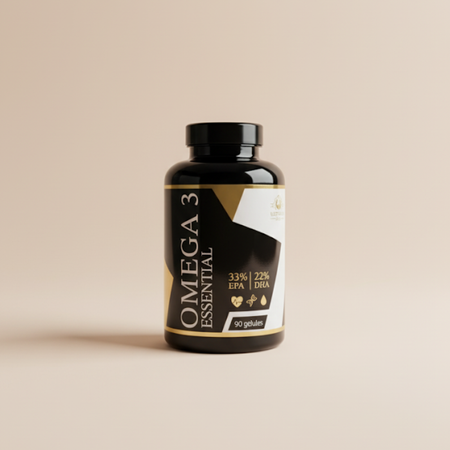 Omega 3 Essential Ultimate Lab – complément alimentaire oméga-3 avec 33% EPA et 22% DHA, flacon de 90 gélules pour santé du cœur et du cerveau