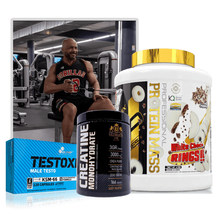 Pack Prise de Masse Dragon Nutrition comprenant créatine, protéines, boosters et compléments alimentaires, idéal pour augmenter la masse musculaire, la force et la performance à l’entraînement.