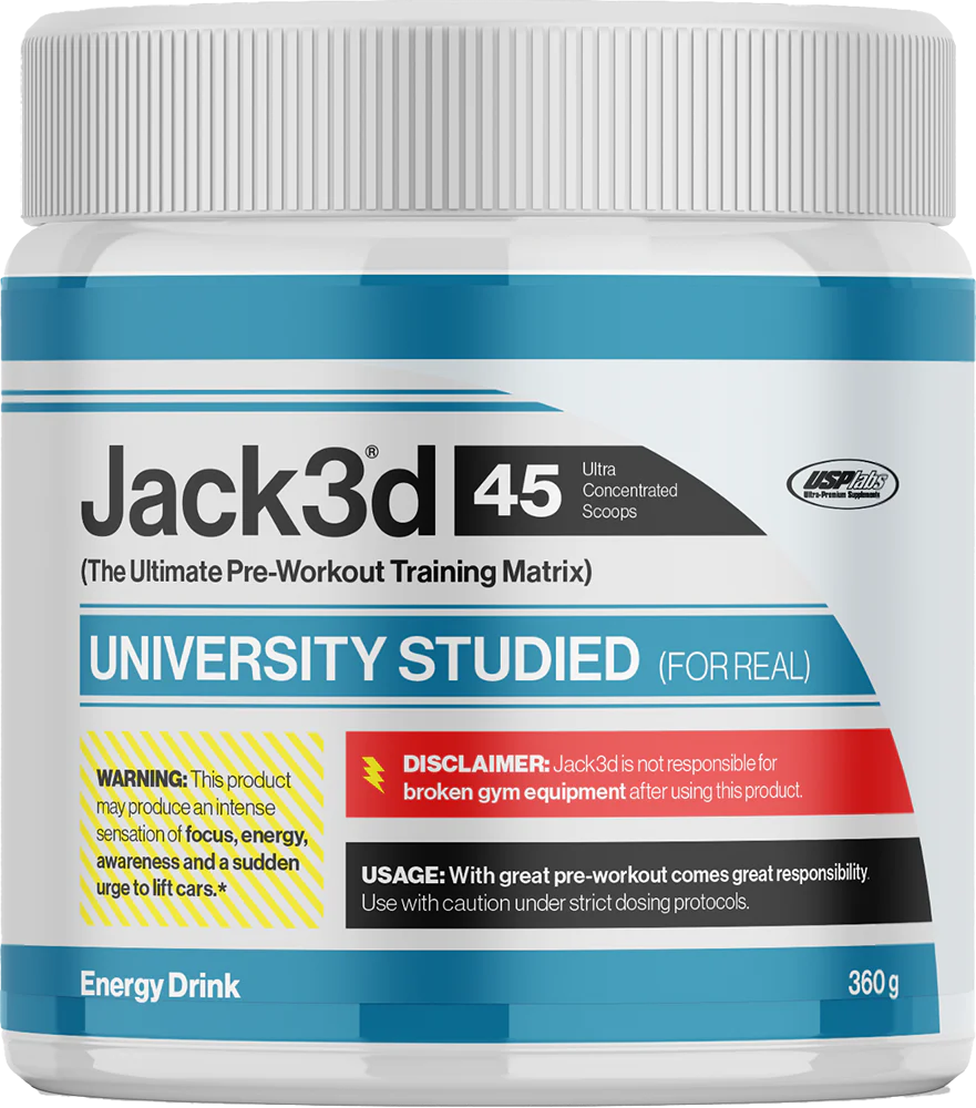 Pot de pré-workout Jack3d 45 USPlabs 360 g, formule énergisante pour l’entraînement