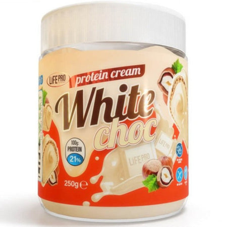 Protein Cream White Choc Life Pro Nutrition 250g - Crème protéinée chocolat blanc noisette 21% protéines sans sucre ajouté | Dragon Nutrition
