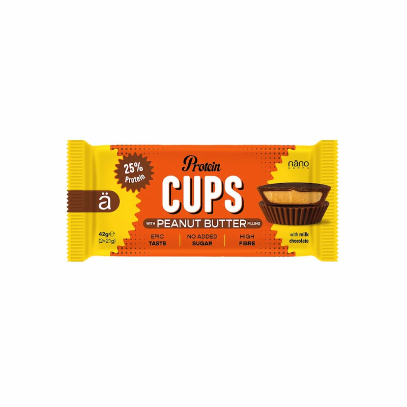 Cups protéiné, peu calorique, aux saveur de beurre de cacahuète et chocolat au lait