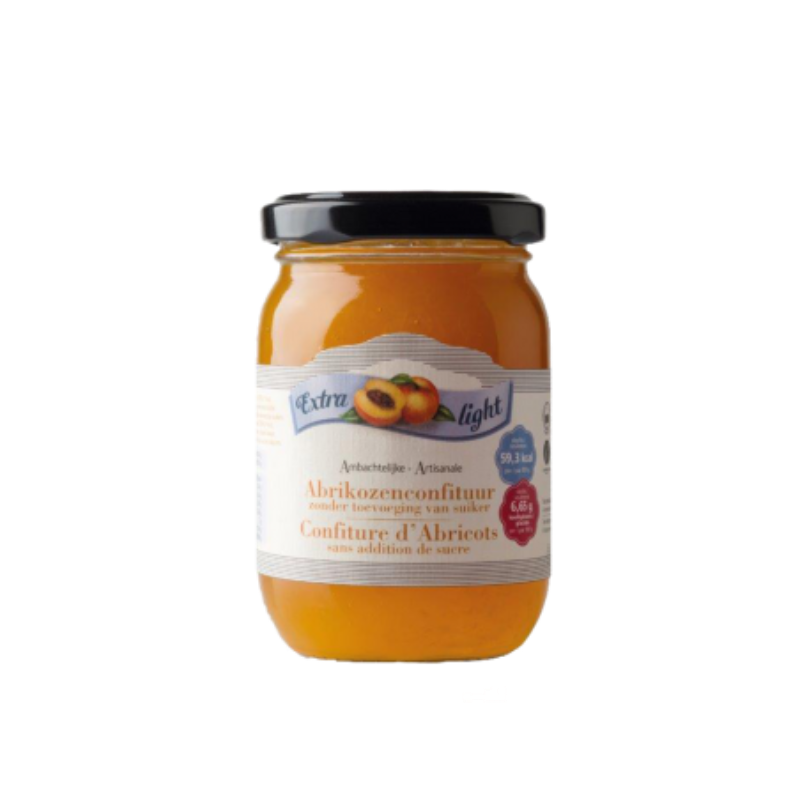 Rabeko Extra Light Confiture d'Abricots sans sucre ajouté - Confiture abricot allégée artisanale faible en calories