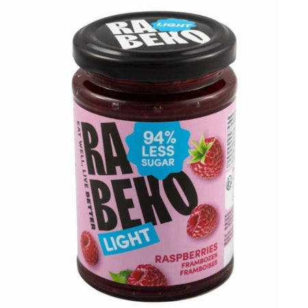 Rabeko Light Confiture Framboises 94% moins de sucre - Confiture framboise allégée faible en calories