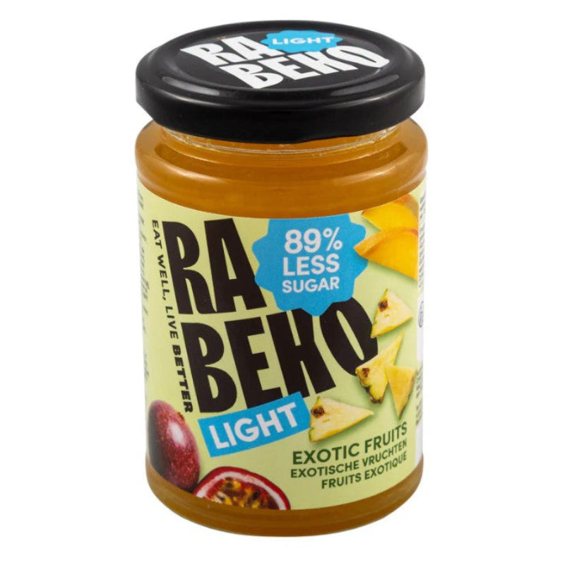 Rabeko Light Exotic Fruits – sauce faible en sucre aux fruits exotiques, 89% de sucre en moins