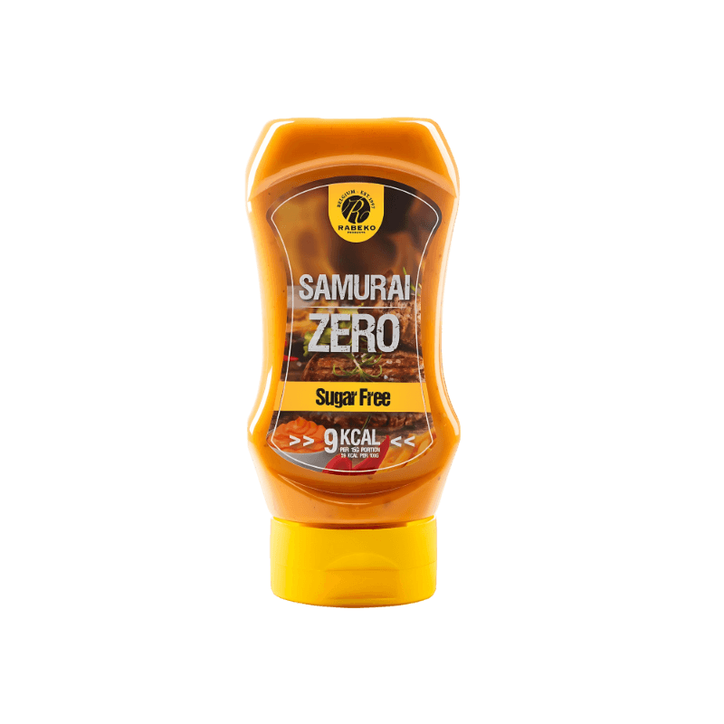 Bouteille de sauce Rabeko Samurai Zero piquante sans sucre idéale pour les burgers et snacks