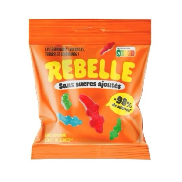 Rebelle bonbons crocodiles tendres sans sucres ajoutés -98% de sucres sans aspartame - Dragon Nutrition