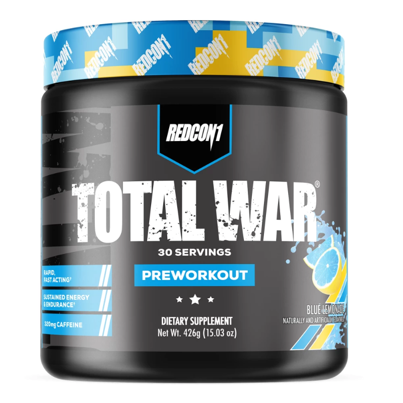 Redcon1 Total War Pre-Workout Saveur Blue Lemonade 426g 30 servings - Booster pré-entraînement 320mg caféine