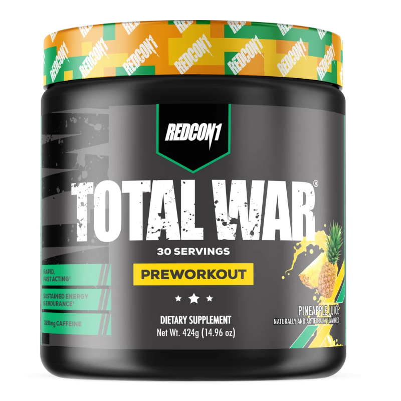 Redcon1 Total War Pre-Workout Saveur Pineapple Juice 424g 30 servings - Booster pré-entraînement 320mg caféine