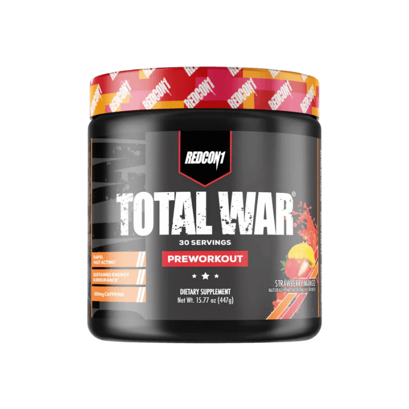 Pot Redcon1 Total War pre-workout saveur Strawberry Mango, 30 servings, booster énergie et focus