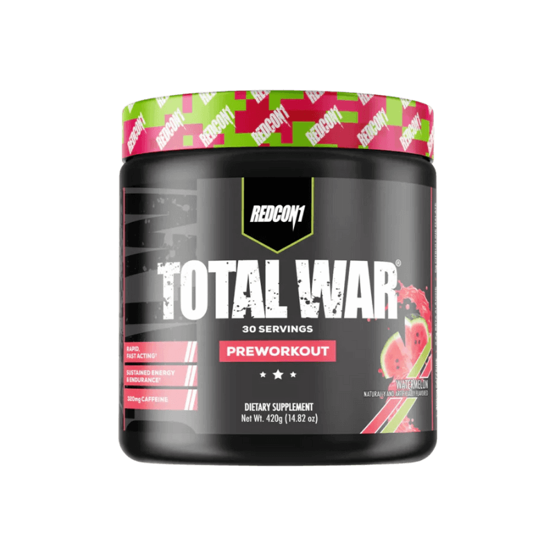 Pot Redcon1 Total War pre-workout saveur pastèque, 30 doses, formule haute teneur en caféine