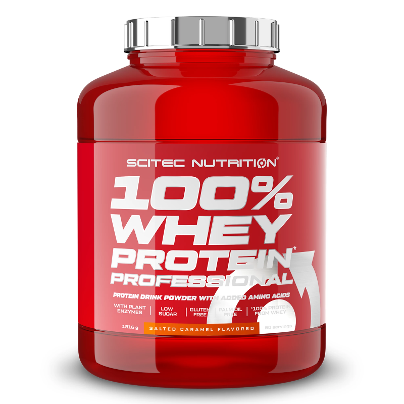 Scitec Nutrition 100% Whey Protein Professional saveur caramel salé 1816g 60 servings sans gluten - Dragon Nutrition
