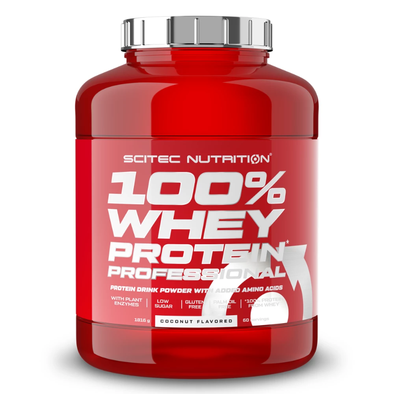 Scitec Nutrition 100% Whey Protein Professional saveur coco 1815g 60 servings sans gluten - Dragon Nutrition