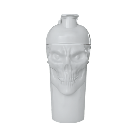 Shaker JNX The Curse 800 ml blanc avec relief de crâne stylisé sur l’avant