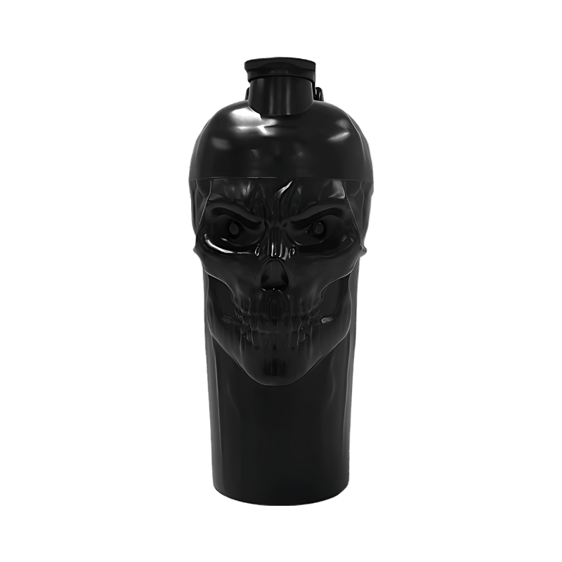 Shaker JNX The Curse 800 ml noir avec design en forme de crâne 3D et bouchon sport