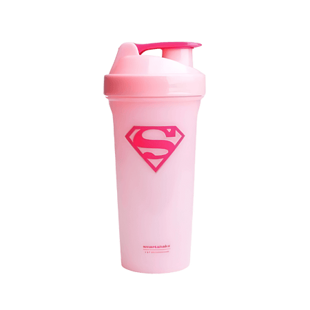 Shaker Smartshake 800 ml rose avec emblème Supergirl rose vif au centre