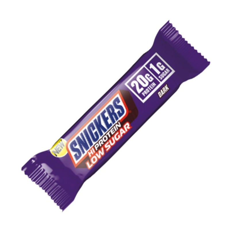 Snickers Hi Protein Low Sugar Dark 57g - Barre protéinée chocolat noir 20g protéines 1g sucre
