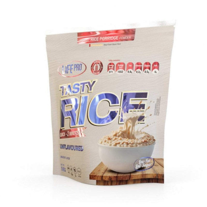 Tasty Rice Life Pro Nutrition 1kg - Crème de riz instantanée nature sans arôme faible en graisses faible en sucre préparation rapide | Dragon Nutrition
