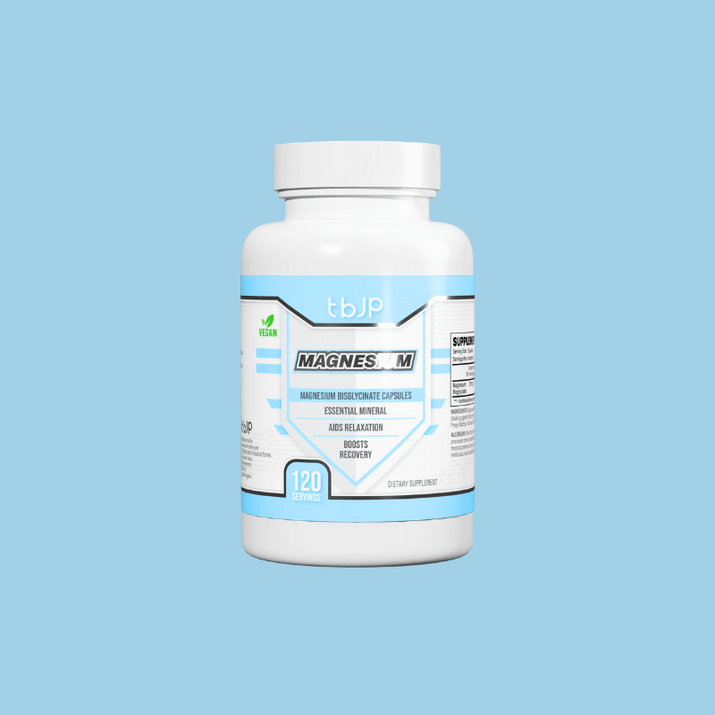 Pot TBJP Magnesium Bisglycinate 120 capsules véganes, minéral essentiel qui favorise la relaxation, la récupération musculaire et réduit la fatigue