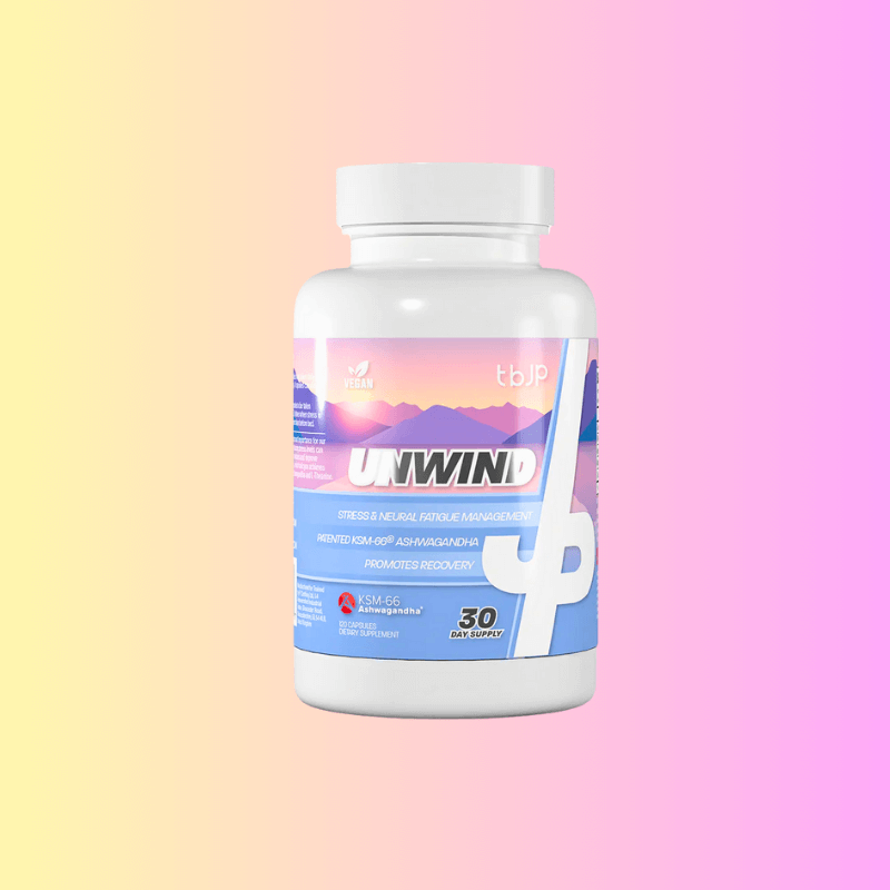 Pot TBJP Unwind 30 day supply, formule végan à base de taurine, ashwagandha KSM-66, magnésium et L-théanine pour la gestion du stress et de la fatigue nerveuse